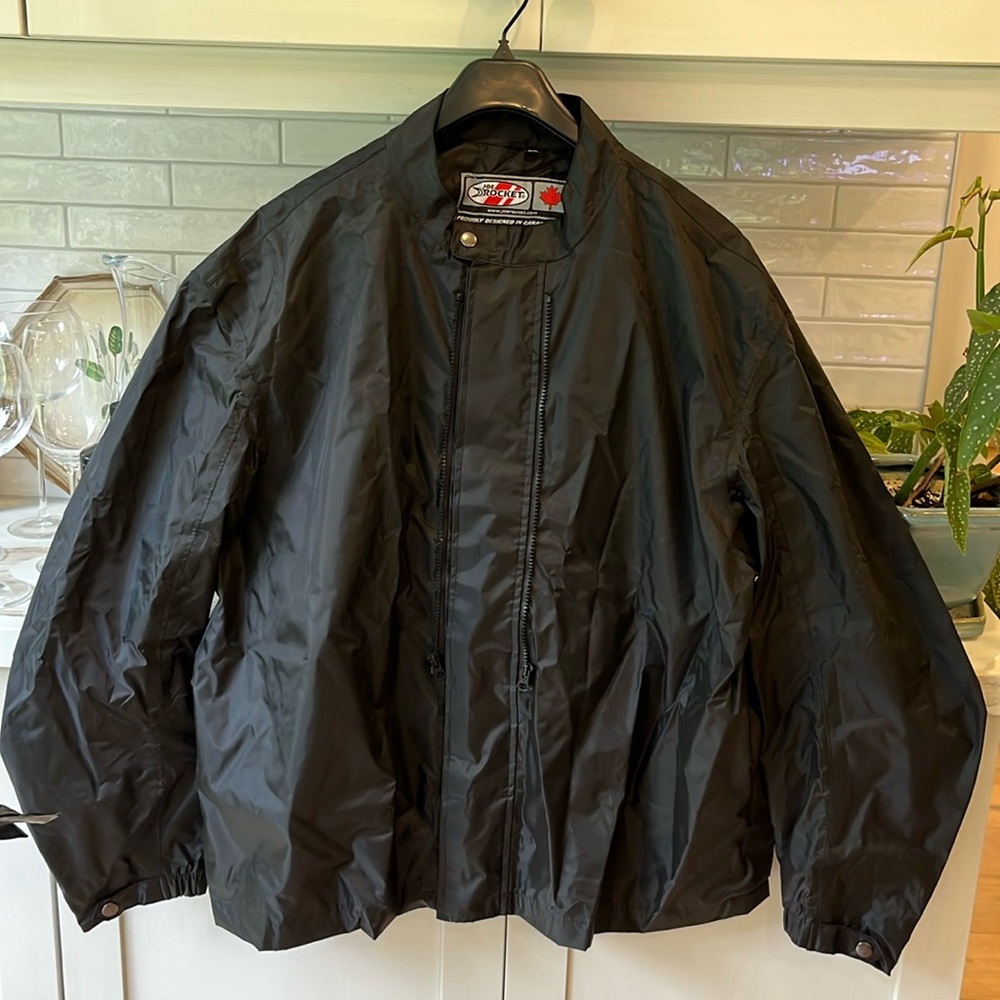 Joe Rocket black mens rain jacket